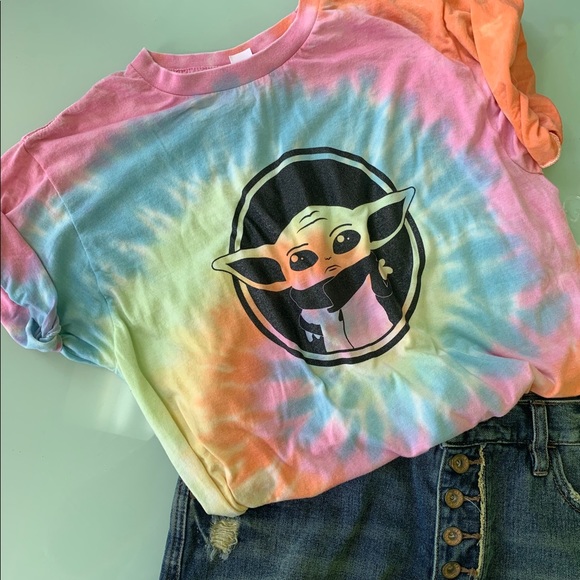 Alien Baby Yoda Tie Dye Shirt Mandalorian - Picture 1 of 3